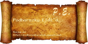 Podhorszky Előd névjegykártya